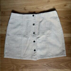 Forever 21 Cream Button-Down Pencil Skirt